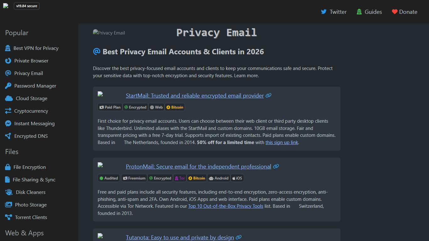 Best Privacy Email Accounts & Clients in 2026